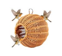 Genérico Bird Nest House, Hangable Animals Shelter, Imitación Rattan with Cage Mount, Resting Bed Feature, Premium Quality Aviary Accessory, Finches Parrot Parakeet Budgerigar Playing Indoor 180g