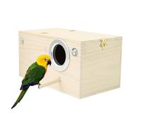 Genérico Bird Nesting House, Parakeet Nesting Box Bird House Wood Breeding Parrots, Wooden Parrot Nest Breeding Box's with Perch Natural Houses For Lovebirds and Small Birds Habitats Garden Lawn