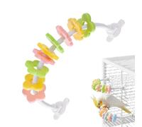 Genérico Bird Perch - Colorful Parrot Chewing Toys | Cockatoo Perch | Multifunctional Natural Wood Stand, Chewable Petal Strings, for Parakeets Conures Cockatiels Budgies Lovebirds Finches