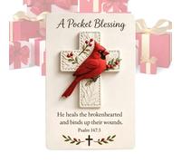 Genérico Bird Pocket Cross, 10x14cm Handmade Christian Symbol, Blessing Verse Card, Religious Faith Accessory, Inspirational Spiritual Keepsake Gift, Suitable For Adults Kids Teens Friends Family