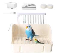 Genérico Bird Shower Bath, Automatic Circulating Shower, Fountain with Pump 11.42x8.66x12.99 Inches, Parrot Bathing Tub, Pet Cage Accessory for Lovebird Macaws Cockatiels Conures Finches Sparrow