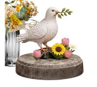 Genérico Bird Statue - Peace Tabletop Sculpture, Decorative Figurine for Home Decor, Art Piece with Flower Design, Interior Accent, Bird Ornament for Living Room Kitchen and Bedroom