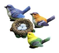 Genérico Bird Statue - Realistic Cute Resin Animal Set | Funny Bird Figurines Home Decor | For Home Living Room Apartment Outdoor Garden Yard Patio Landscape Birthday Party Favors