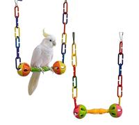 Genérico Bird Swing Perch Set - Colorful Interactive Cockatiel, and Small Pet Swing, Fun Climbing Toy for Conures, Lovebirds, Canaries, Chinchillas, Cage Activity Accessory for Exercise and Play
