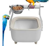 Generico Bird Toilet Stand | Bird Potty Training Tool | Paw Grinding Station with Feeding Cup for Parrot Lovebird, Desktop Parakeet Climbing Stand
