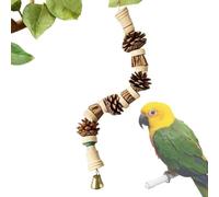 Generico Bird Toy Natural Wood Chew - Climbing Hanging Toy effectively. | Pine Cone Nut and Wooden Block Parrot Chewing Ladder | Bird Toy | for Parrots Cockatiels Conures Lovebirds Budgies Macaws