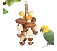 Genérico Bird Toys, Natural Applewood Chew, Interactive Bird Cage, Hanging Nut String Accessories for Conures, Lovebirds, Finches, Mynah, Macaws, 11.42x3.94x3.94 Inches