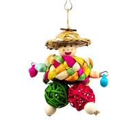 Generico Bird Toys - Paper Silk Acrylic 12x5x3cm | Multicolored Beak Grinding Chewing Toy | Cage Accessory For Parrots Conures Cockatiels Budgies Lovebirds For Your Feathered Friend.
