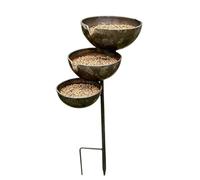 Genérico Bird Water Feeder 61cm Iron 3 Tier Antique Garden Patio Stand