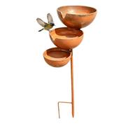 Genérico Bird Water Feeder 61cm Iron 3 Tier Antique Garden Patio Stand