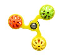Genérico Bird Windmill Toy, Rotating Macaw Cage Spinner - Interactive Enrichment Accessory For Parakeet Conure Cockatiel Lovebird | 3D Printed Material with Triple Bells, Chewing Activity Wheel