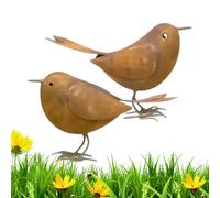 Generico Birds Decor - 15 x 9 x 5 cm Birds Decor | 2 Pieces Cute Waterproof Rustic Iron | Mini Animal Figurines Garden Decosr | For Home Living Room Armhouse Yard Patio Pathway Birthday Party Favors