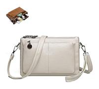 Genérico Blaciokamith, Blaciokamith Large Capacity Phone Bag Crossbody Bag, Womens Multi Pockets Soft Leather (Khaki)