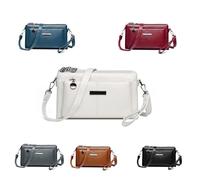 Genérico Blaciokamith Large Capacity Phone Bag Crossbody Bag,Blaciokamith Multi Pockets Soft Leather Bags for Everyday Use (white)