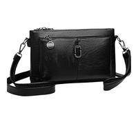 Genérico Blaciokamith Large Capacity Phone Bag Crossbody Bag, Blaciokamith Vintage Multi Pockets Leather Bags (Black)