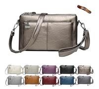 Genérico Blaciokamith Large Capacity Phone Bag Crossbody Bags, Blaciokamith Vintage Multi Pockets Soft Leather Bag, Crossbody Bags (Bronze)