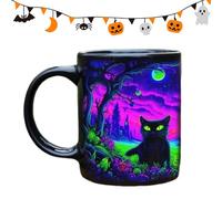 Genérico Black Cat Mug Ceramic, 8x9.5cm Halloween Funny Mysterious Coffee Cup - Sturdy Festive Cup Mug | Mystical Night Scene For Work Kids Friends Men Women Adults Milk Beer Juice