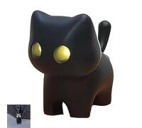 Genérico Black Cat Night Light Keychain, Funny Press Balls LED Glowing Black Cat Pendant Flashlight for Kitten Lovers Halloween (1pcs)