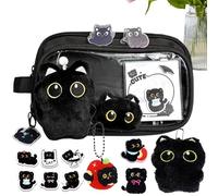 Genérico Black Cat Pencil Case, Stylish Stationery Organizer, Spacious Storage Capacity, Soft Sturdy Fabric, Writers Study Accessory, Fun Home Office Supply for Kids Teens Adults Collectors Artists