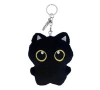 Genérico black catt Plush - keychainn Cat Plush | Mochila de dibujos animados Juguetes colgantes de llaves, mochila de muñecas de peluche de dibujos animados, llavero de felpa de dibujos animados de