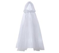 Genérico Black Cloak with Hood, Long Sheer Witch Cape, Flowing Lightweight Fabric, Elegant Long Design, Adjustable Neck Tie, Costume Robe for Cosplay Festival Gothic Wedding Halloween Performance