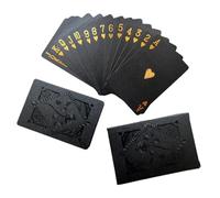 Genérico Black Foil Poker Cards - Waterproof 54 Card Deck Set, Reflective Style Playing Cards, Premium Durable Game Pack, Party Entertainment Family Interaction | Travel Home Gathering Game Night Use