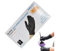 Genérico Black Salon Gloves - Flexible Fit Hair Dye Protection Gloves, Multi-Purpose Mittens | Powder-Free Professional Ģloves For Stylists, Barbers, Makeup Artists, Salon, Home, Travel Use