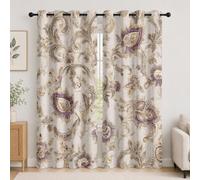 Genérico Blackout Cortinas Salon Opacas 2 Piezas 140An x 245Al cm, Vintage Paisley Estampado Cortinas Termica Dormitorio con Ojales Beige Visillos Acusticas Privacidad Suave