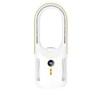 Generico Bladeless Desk Fan, 5-Speed Quiet Air Circulator, Night Light Feature with 1800mAh Battery, Compact Cooling Device, for Camping, RV, Travel, Office, Dorm, Bedroom, Car, Living Room