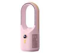 Genérico Bladeless Desk Fan, 5-Speed Quiet Air Circulator, Rechargeable Night Light Fan with 1800mAh Battery, Ideal for Camping, RV, Travel, Car, Bedroom, Dorm, Living Room