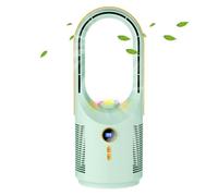 Genérico Bladeless Desk Fan, Quiet 5 Speed Circulator, Night Light Air Blower, 1800mAh Rechargeable Breeze Maker for Bedroom, Camping, RV, Car, Travel, Dorm and Workplace
