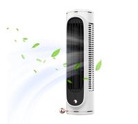 Genérico Bladeless Tower Fan, Personal Desk Air Circulator, Quiet 3 Speed Rechargeable Cooling Device, Sleek Portable Design, Ideal for Living Room, Bedroom, Kitchen, Travel, 9.92x3.11x2.76 Inches