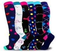 Genérico Blanco Rodilla 6 Pack Socks For Women And Men Circulation Support For Running Athletic Black Girl 3 Años, Le Noir, M