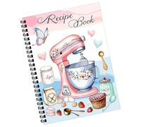 Genérico Blank Recipe Book, 100 Sheets Recipes Notebook, 5.83x8.27 inches Empty Cookbook Handwritten Cooking Planner for Meal Prep, Baking, Kitchen Journal, Travel, Birthday Gift