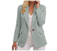 Genérico Blazer Abierto Mujer Elegante Americana Chaqueta Fina Mujer Chaqueta Elegante Y Chic Para Blazer Manga Larga Entretiempo Otoño Deportiva Ajustada Botones Vintage Entallada Trabajo Oficina