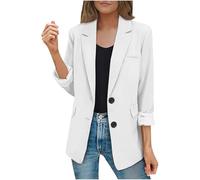 Genérico Blazer De Manga Larga Con Botones Y Bolsillo Para Mujer Traje Chaqueta Mujer Traje Chaqueta Informal Casual Diario Y Abrigo De Elegante Jacket Corta Con Bolsillos Ceremonia Cuello