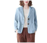 Genérico Blazer De Manga Larga Con Botones Y Bolsillo Para Mujer Traje Chaqueta Mujer Traje Chaqueta Informal Casual Diario Y Abrigo De Elegante Jacket Corta Con Bolsillos Ceremonia Cuello