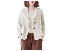 Genérico Blazer De Manga Larga Con Botones Y Bolsillo Para Mujer Traje Chaqueta Mujer Traje Chaqueta Informal Casual Diario Y Abrigo De Elegante Jacket Corta Con Bolsillos Ceremonia Cuello