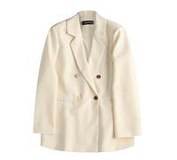 Genérico Blazer De Manga Larga Con Botones Y Bolsillo Para Mujer Traje Chaqueta Mujer Traje Chaqueta Informal Casual Diario Y Abrigo De Elegante Jacket Corta Con Bolsillos Ceremonia Cuello