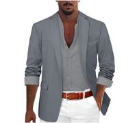 Genérico Blazer Hombre Casual Verano, Americana Casual Hombre Slim Fit Chaquetas De Traje Formal De Negocios Un Botón De Un Solo Pecho Chaqueta Elegante para Bodas Negocios Y Veladas