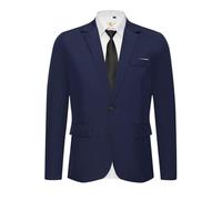 Genérico Blazer Hombre Casual Verano, Americana Sport Hombre con Solapa Un Solo Botón Informal De Elegantes Chaqueta De Traje De Negocios De Corte Entallado para Bodas Negocios Y Veladas