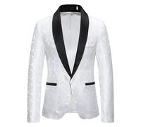 Genérico Blazer Hombre Fiesta Americana Tailored Fit - Traje Elegante de un botón con Estilo para Hombre Corte Entallado