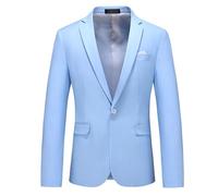 Genérico Blazer Hombre Fiesta Traje Chaqueta Elegante - Traje de Negocios Informal de Moda con un botón y Abrigo de Color Liso para Hombre