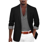 Genérico Blazer Hombre Talla Grande, Americana Hombre Casual Verano Diseño con Un Botón Blazer Color Sólido De Negocios Boda Manga Larga Chaqueta para Bodas Negocios Y Veladas