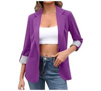 Genérico Blazer Mujer Color Negro Liso Chaquetas De Verano Mujer Chaqueta De Primavera Para Traje Chaqueta Negocios Reuniones Empresas Deportiva Ajustada Botones Vintage Entallada Trabajo Oficina