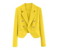 Genérico Blazer Mujer con Pantalón Corto, Americana Elegante de Estilo Francés con Solapa, Chaqueta de Traje Casual para Primavera, Otoño, Oficina y Eventos