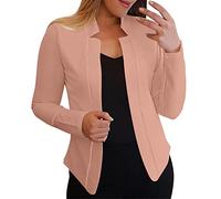 Genérico Blazer Mujer Verano, Chaqueta De Traje Mujer Verano, Abierto Al Frente Elegante Fiesta Festival Noche Formal Negocio Trajes Ajuste Favorecedor Ligero Color Sólido Retro Cóctel Chaquetas Top