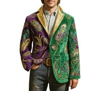 Genérico Blazer Vintage Hombre Chaqueta Traje Invierno - Chaqueta de Pana Carnival Velvet para Eventos Formales y Ropa Informal de Negocios con un Corte Moderno y un diseño Elegante.