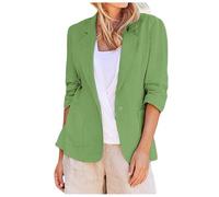 Genérico Blazers Mujer Slim Fit Elegante Manga Larga Traje De solapa Negocios Chaqueta Mujer Primavera Chaqueta Traje Sastre Oficina Negocios Con Bolsillos Color Variedad, B-Verde., M