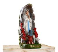 Genérico Blessed Mother Statue - Virgin Mary Figurine, Catholic Religious Sculpture | Our Lady of with St. Bernadette and Lamb, Resin Indoor Decor for Church Home Prayer Room, Inspirational Spiritual